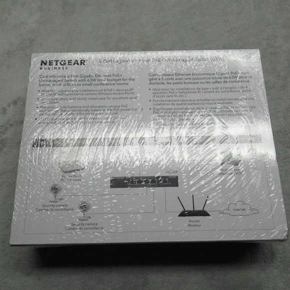 Samsung NETGEAR 5-Port Gigabit Ethernet PoE+ Unmanaged‎ Switch 63W Sealed NWB - Picture 9 of 13